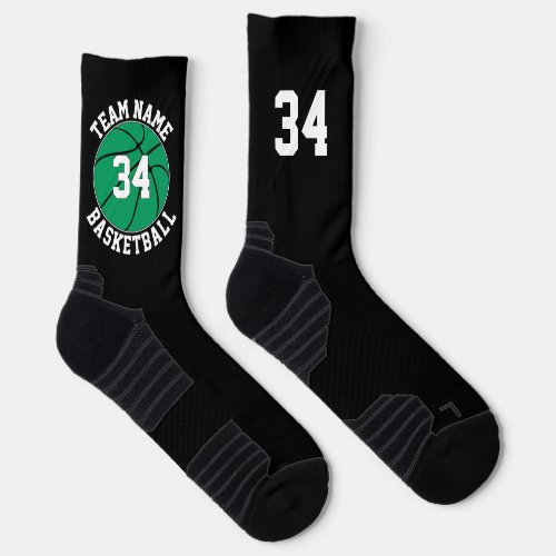 Green Basketball Player Team Name  Number Sports Socks