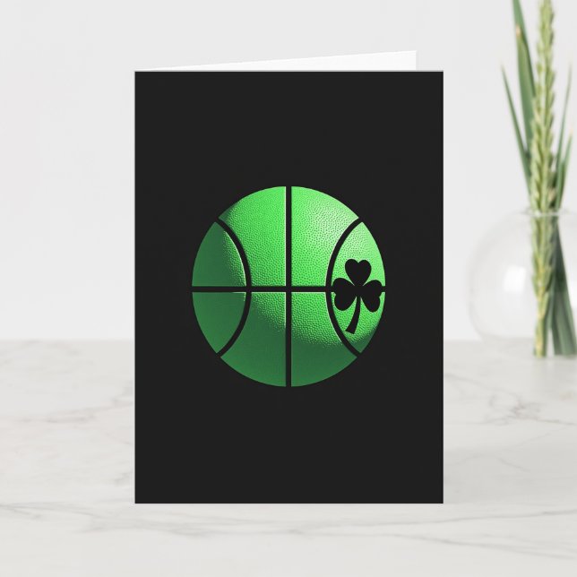 Green Basketball Shamrock Card (Front)