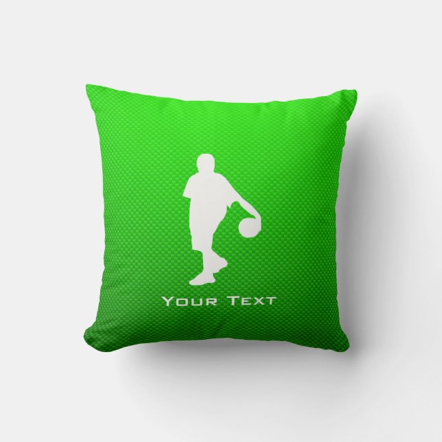 Green Basketball Throw Pillow (Front)