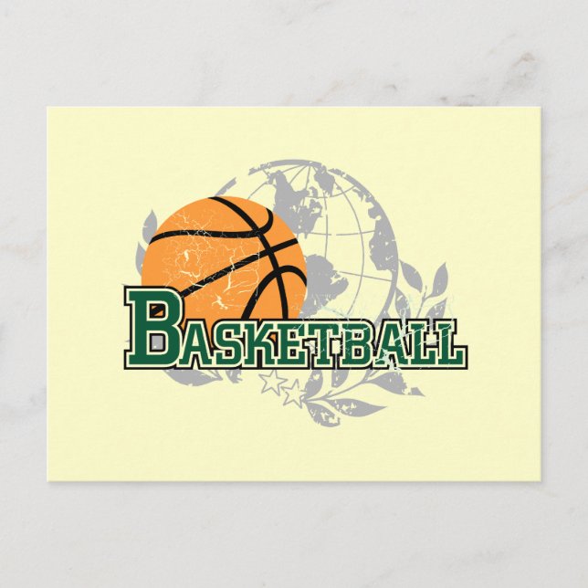 Green Basketball Tshirts and Gifts Postcard (Front)