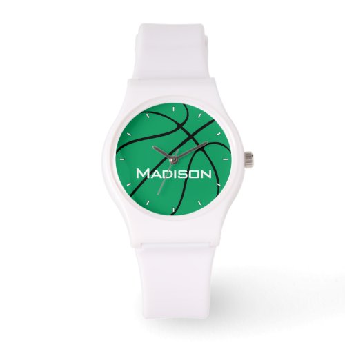 Green Basketball Womens Custom Team or Player Name Watch