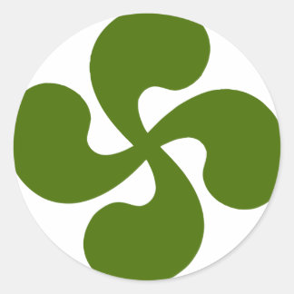Green Basque Cross Classic Round Sticker