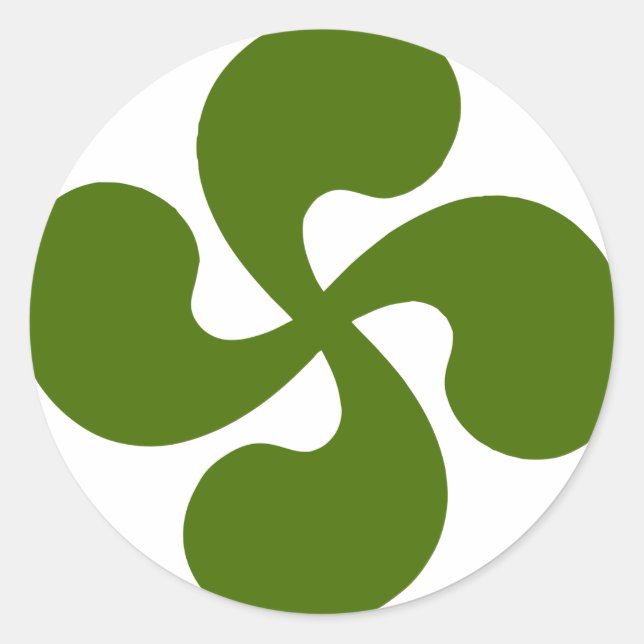 Green Basque Cross Classic Round Sticker (Front)