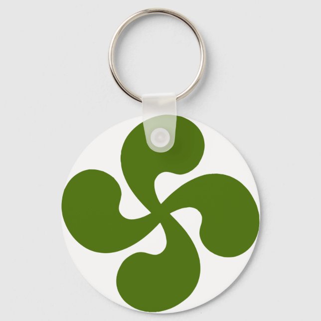 Green Basque Cross Keychain (Front)