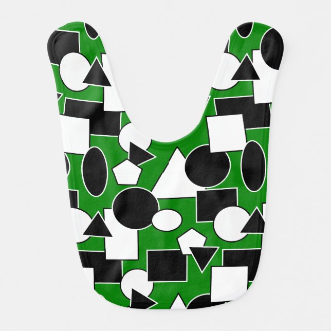 Green Bauhaus Collage  Baby Bib (Front)
