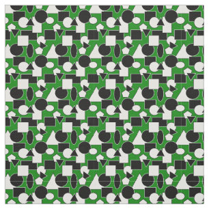 Green Bauhaus Collage Fabric