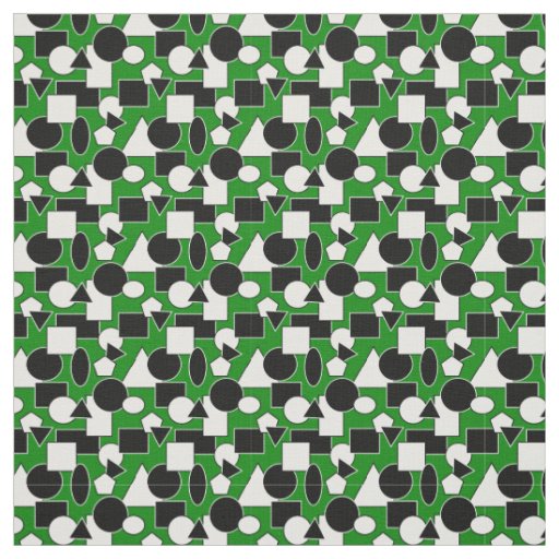 Green Bauhaus Collage  Fabric