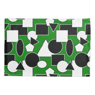 Green Bauhaus Collage  Pillow Case