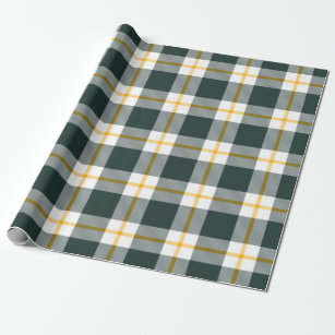 Green Bay Football Plaid Wrapping Paper
