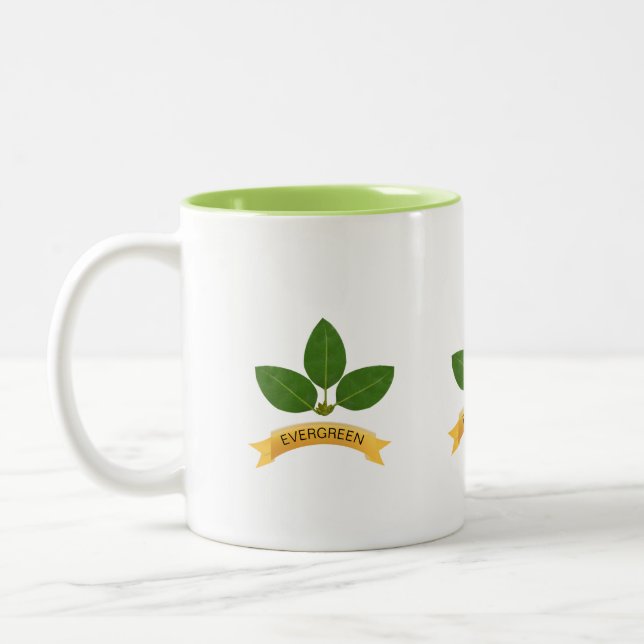 Green bay Leaves Two-Tone Coffee Mug (Left)