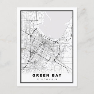 Green Bay Map Postcard
