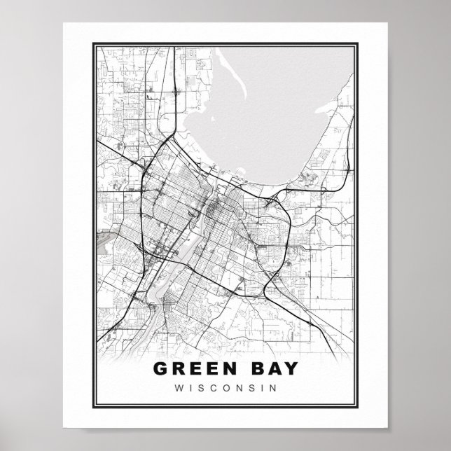 Green Bay Map Poster (Front)