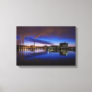 Green Bay night scene canvas print