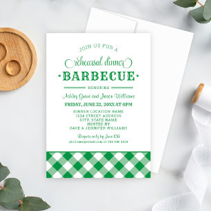 Green BBQ Wedding Rehearsal Dinner Barbecue Invitation