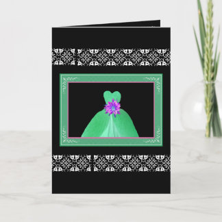 GREEN Be My Bridesmaid Invitation with Lace Trim