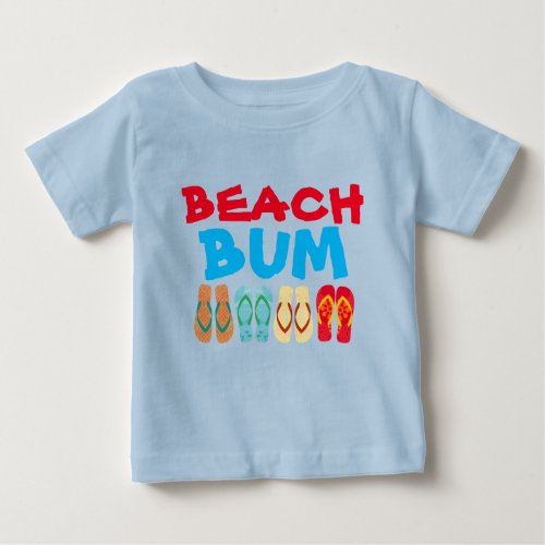 Green Beach Bum With Flip Flops Baby T_Shirt