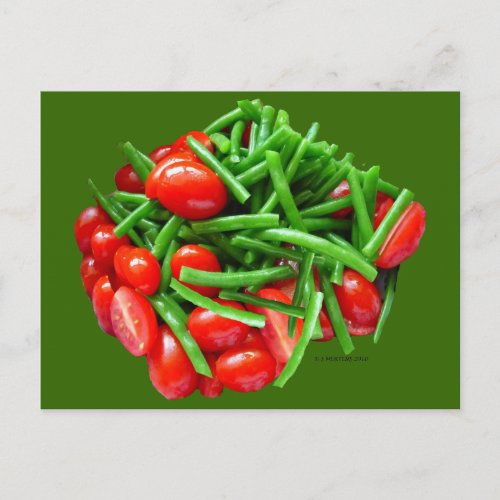 Green Bean and Tomatoes Postcard