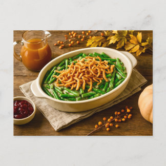 Green Bean Casserole Thanksgiving Postcard