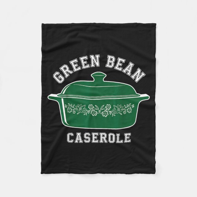 Green Bean Cerole Thanksgiving Humor Meme Men Wome Fleece Blanket (Front)