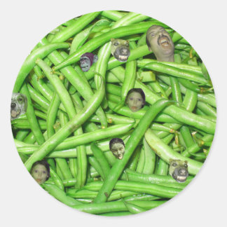 Green Bean Heads! Classic Round Sticker