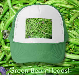 Green Bean Heads Funny Photo Garden Faces Trucker Hat