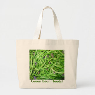 Green Bean Heads! Large Tote Bag