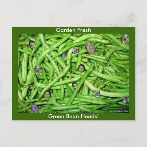 Green Bean Heads Postcard