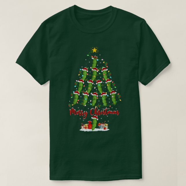 Green Bean Lover Matching Santa Green Bean Christm T-Shirt (Design Front)