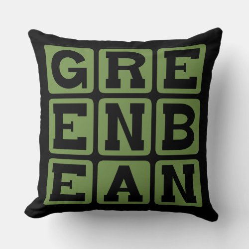 Green Bean Vegetable Throw Pillow