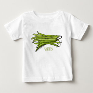 Green beans cartoon illustration  baby T-Shirt
