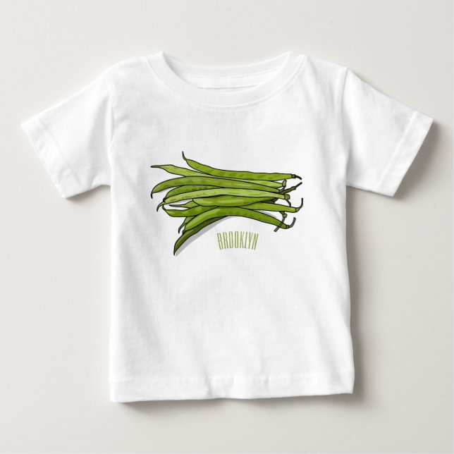 Green beans cartoon illustration  baby T-Shirt (Front)