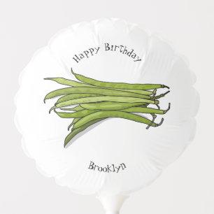 Green beans cartoon illustration balloon