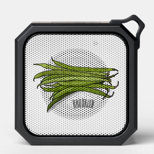 Green beans cartoon illustration  bluetooth speaker