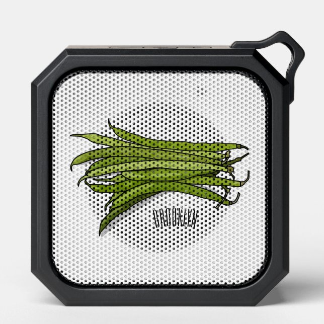 Green beans cartoon illustration  bluetooth speaker (Front)