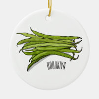 Green beans cartoon illustration