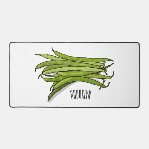 Green beans cartoon illustration  desk mat