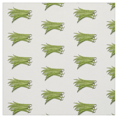 Green beans cartoon illustration  fabric