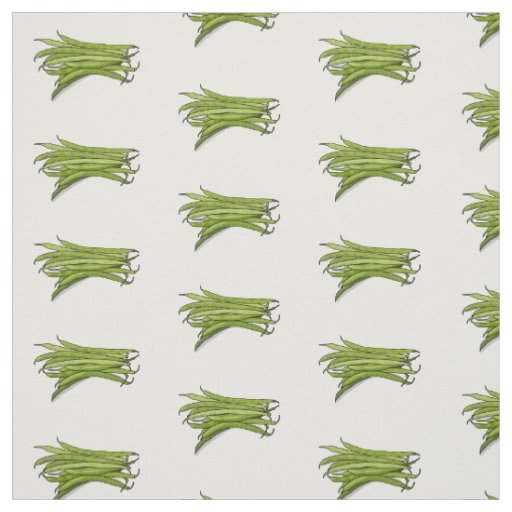 Green beans cartoon illustration  fabric