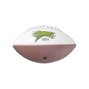 Green beans cartoon illustration  football