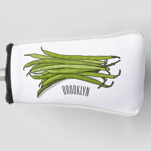 Green beans cartoon illustration  golf head cover