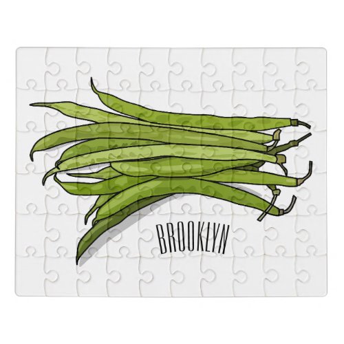 Green beans cartoon illustration  jigsaw puzzle
