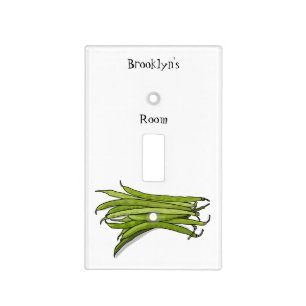 Green beans cartoon illustration light switch cover