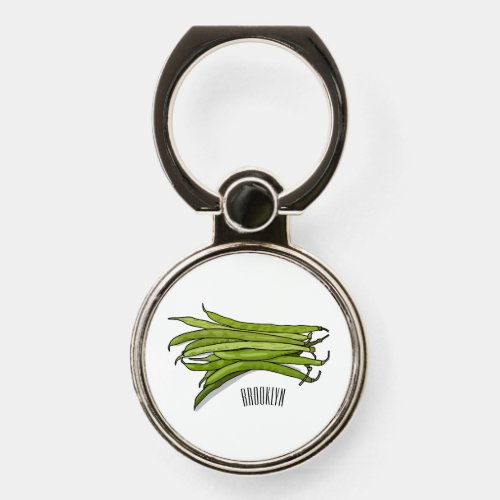 Green beans cartoon illustration  phone ring stand
