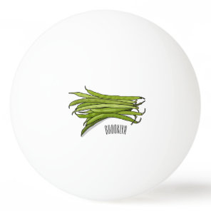 Green beans cartoon illustration  ping pong ball