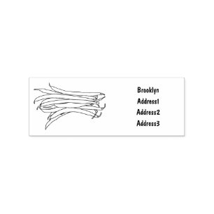 Green beans cartoon illustration rubber stamp