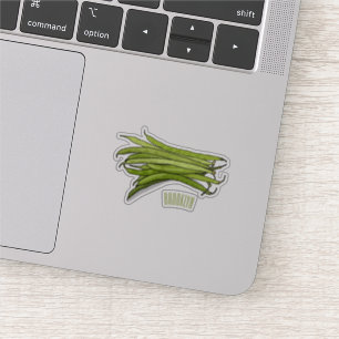 Green beans cartoon illustration sticker