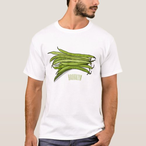 Green beans cartoon illustration  T_Shirt