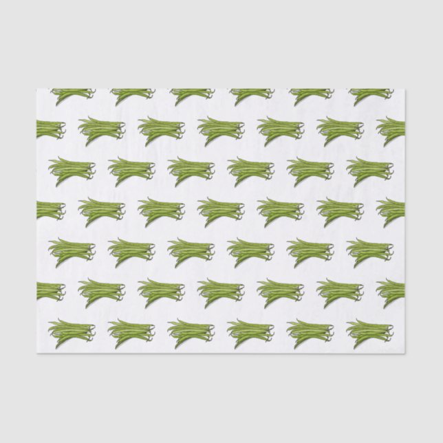 Green beans cartoon illustration  tissue paper (Front)
