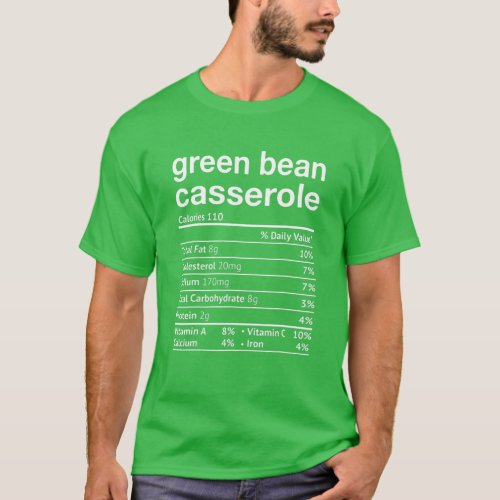 Green Beans Casserole Nutrition Facts In Thanksgiv T_Shirt