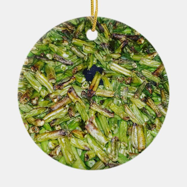 Green  Beans... Ceramic Ornament (Front)
